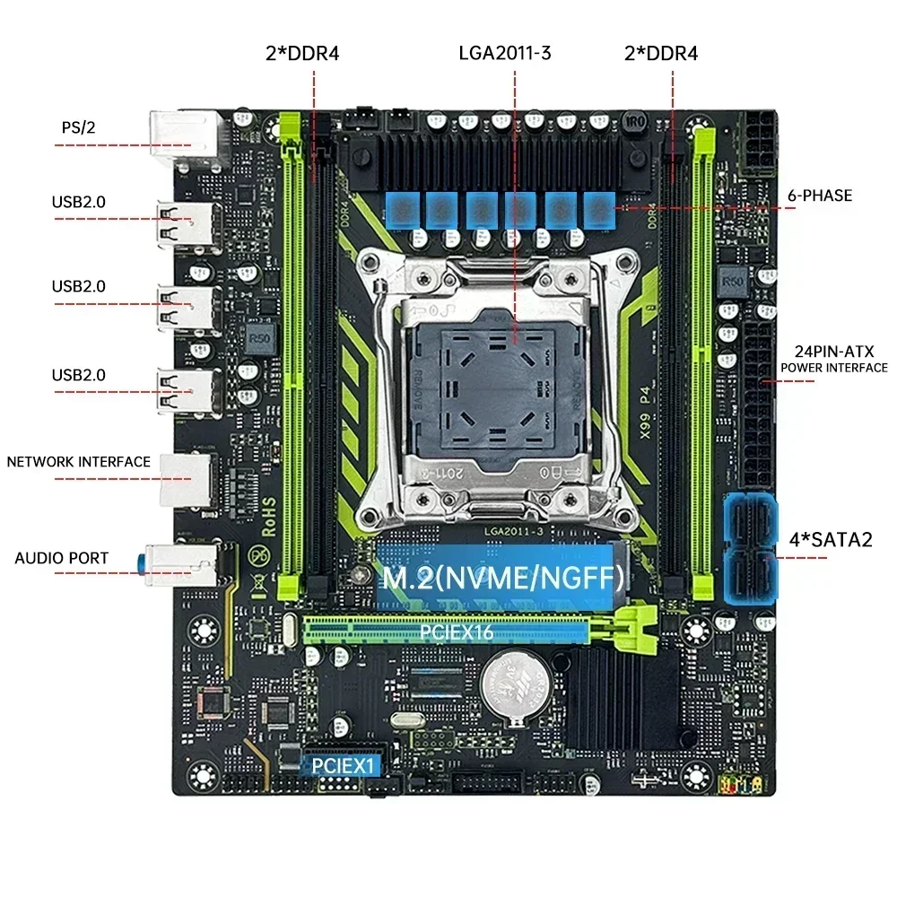 SOYO X99 マザーボードセット LGA2011-3 X - 128Gb Ddr4 Ecc Lrdimm 3200Mhz のレビューと価格